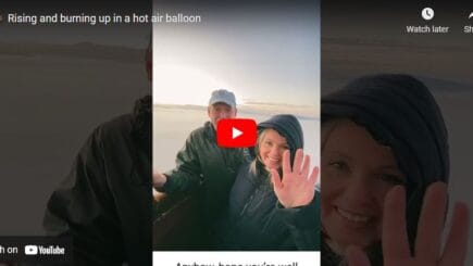 Rising and burning up in a hot air balloon.